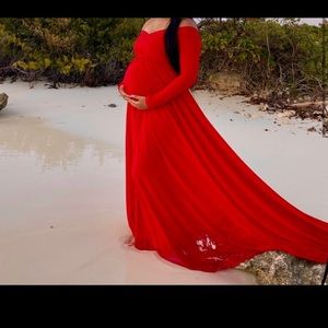 Red maternity dress- very good condition